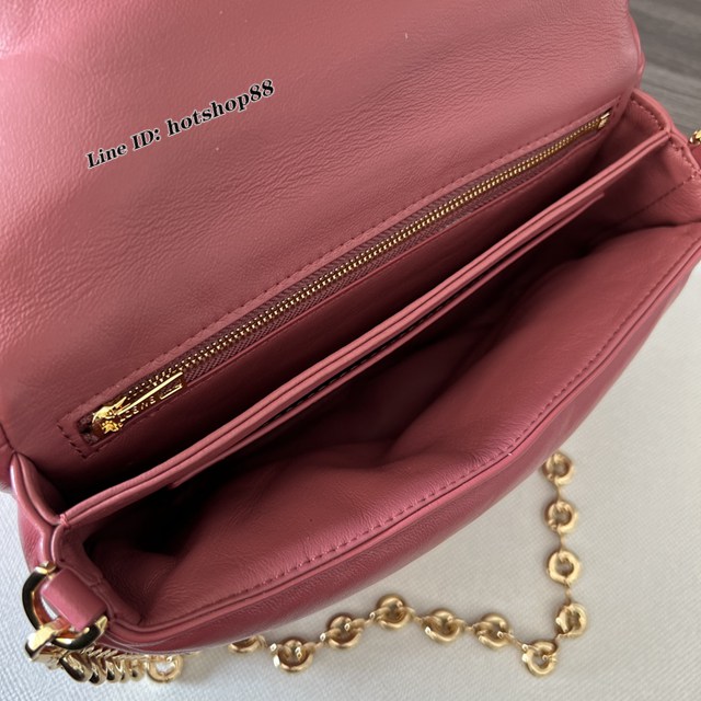 Loewe專櫃Goya新款羊皮包包女款肩背包 羅意威甜甜圈金屬短鏈條女包 lyw1488